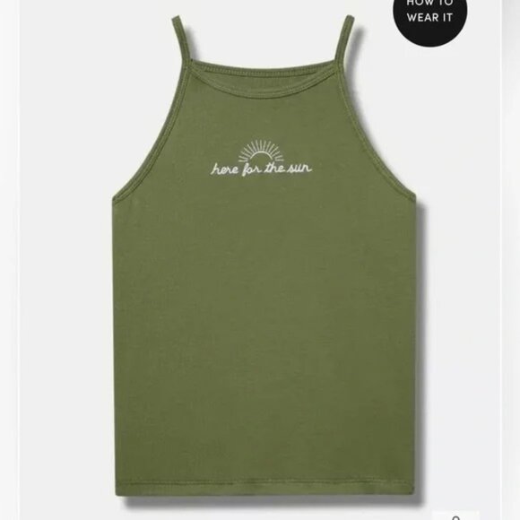 NWT TORRID Here For The Sun Ribbed Goddess Crop Tank - Picture 1 of 8